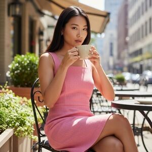 4 Collective Narcissus Coral Pink Woven Dress Size 6  NWT